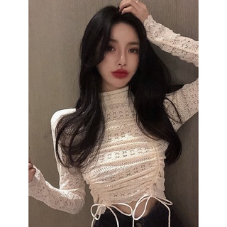 A115- Áo croptop ren dây rút siêu xinh