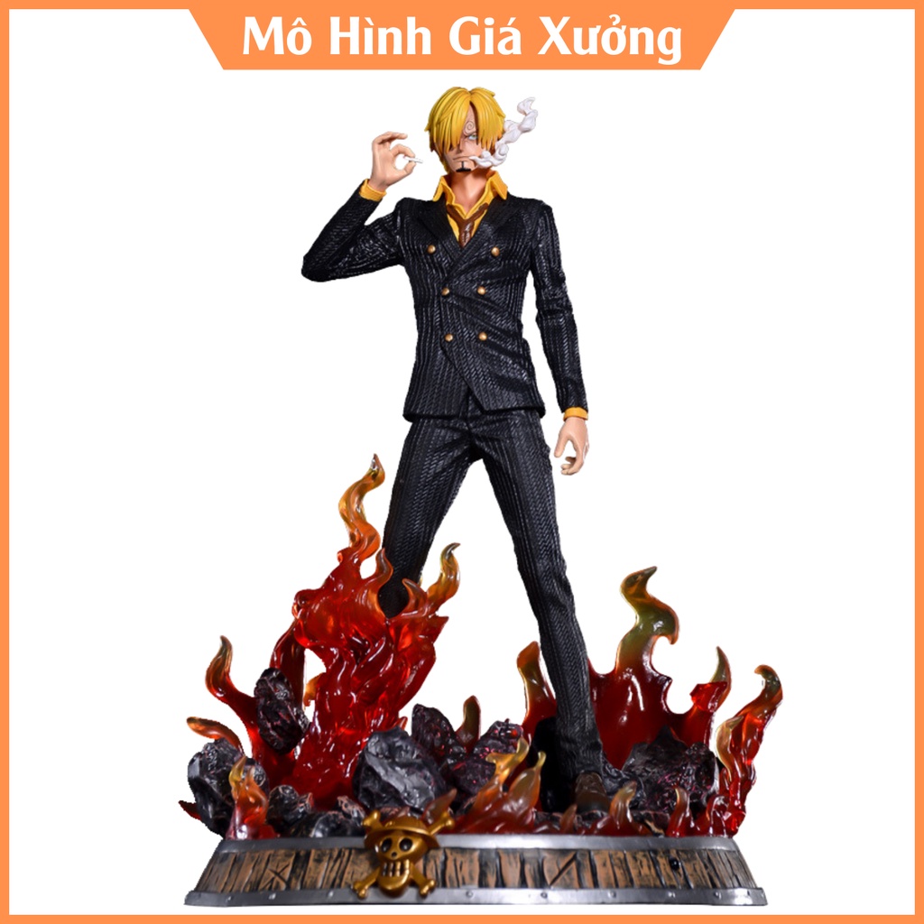 ( Có Led) Mô Hình Vinsmoke Sanji Hắc Cước (Chân Đen) Cao 36cm - Tượng Figure One Piece