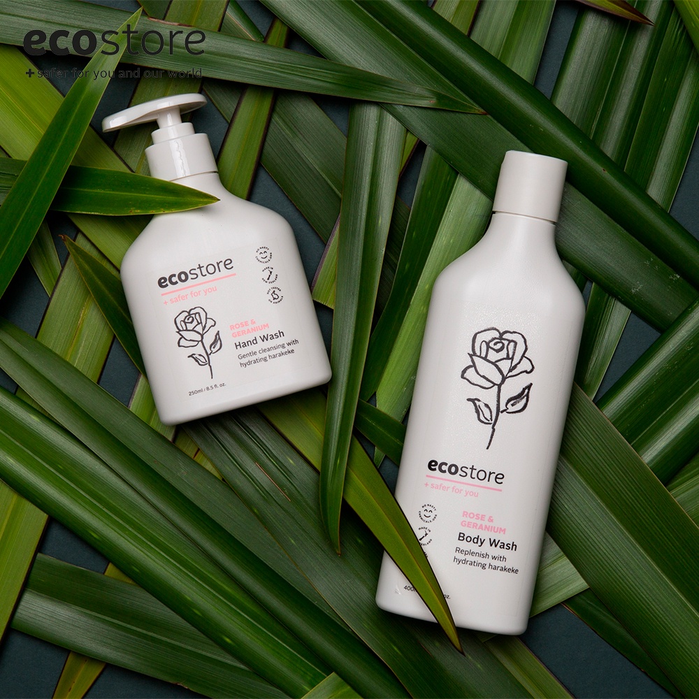 Sữa tắm gốc thực vật ECOSTORE 400ml Hương Hoa hồng & Phong lữ - mềm da dưỡng ẩm