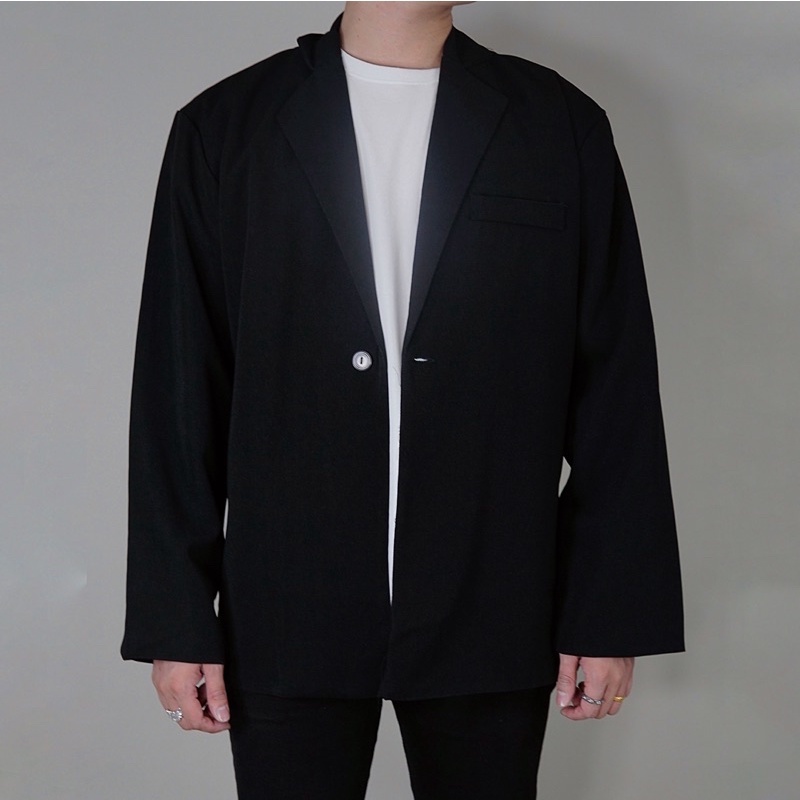 Áo khoác blazer đen dáng dài BIGSIZE phong cách Hàn Quốc lịch lãm sang trọng chất liệu tuyết mưa cao cấp có size lớn | BigBuy360 - bigbuy360.vn