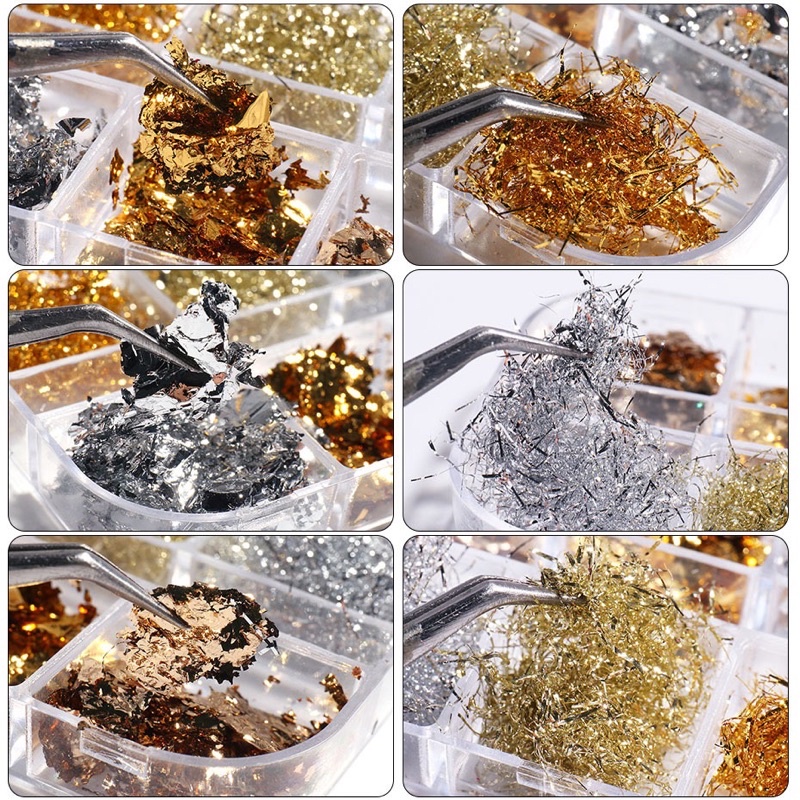 Giấy bạc sợi trang trí móng mẫu mới