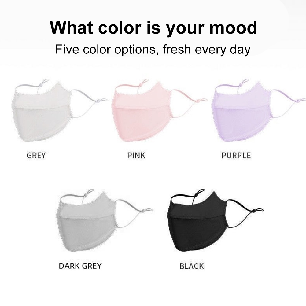 Khẩu Trang Chống Nắng SPF50 + Bằng Lụa Lạnh Thoáng Khí Chống Bụi Có Thể Tái Sử Dụng