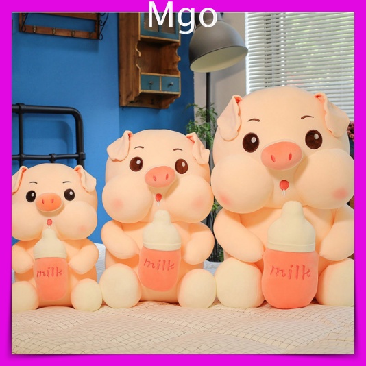 Gấu bông heo ôm bình sữa lợn bú bình mẫu thú nhồi bông siêu cute hàng cao cấp mềm mịn
