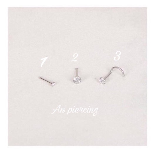 Khuyên mũi đá thân thẳng L C piercing