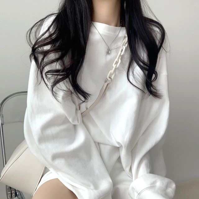 Áo nỉ dài tay cổ tròn đơn giản màu sắc thời trang dành cho nữ