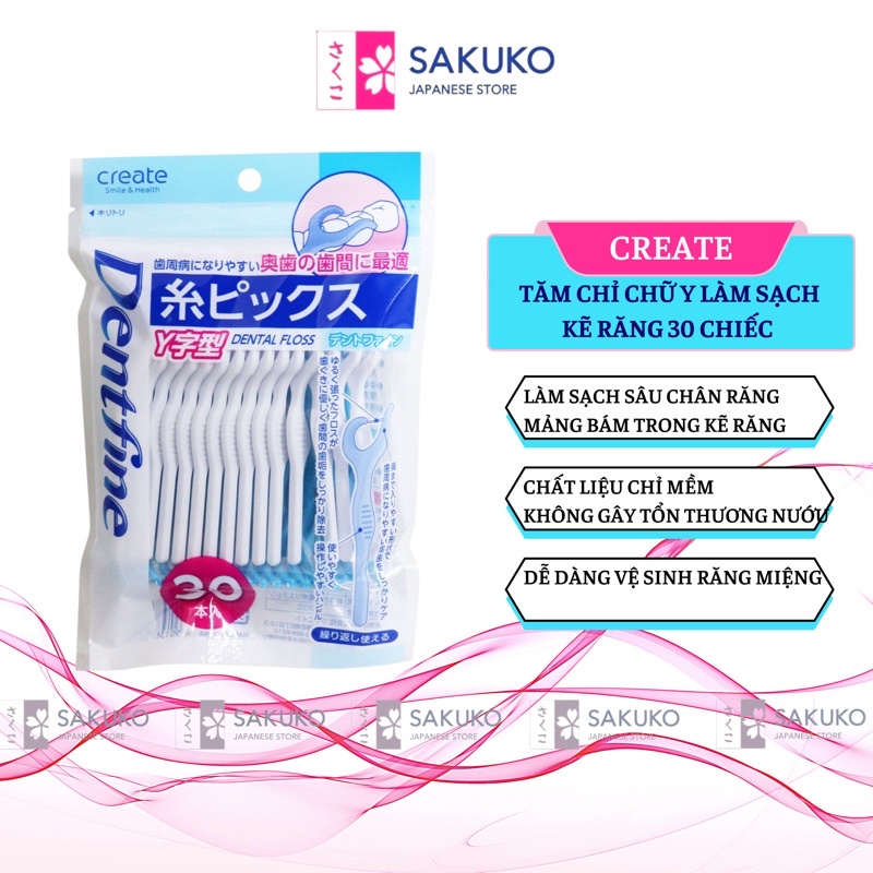 Tăm Chỉ Nha Khoa Chữ Y Làm Sạch Kẽ Răng Nội Địa Nhật Bản 30 Chiếc - SAKUKO