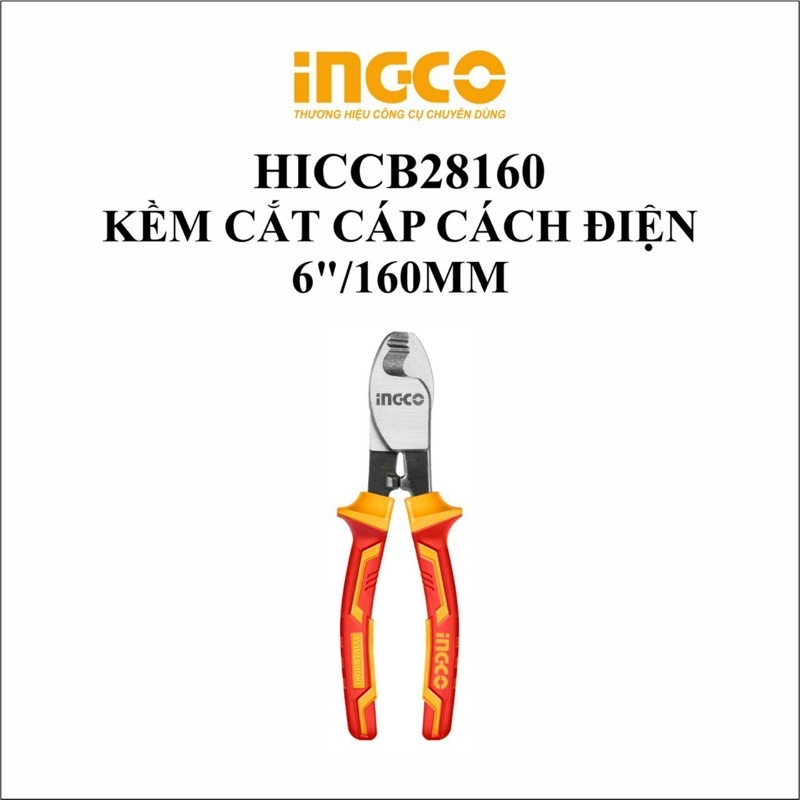 Kìm cắt cáp cách điện 1000V INGCO HICCB28160 (240523)