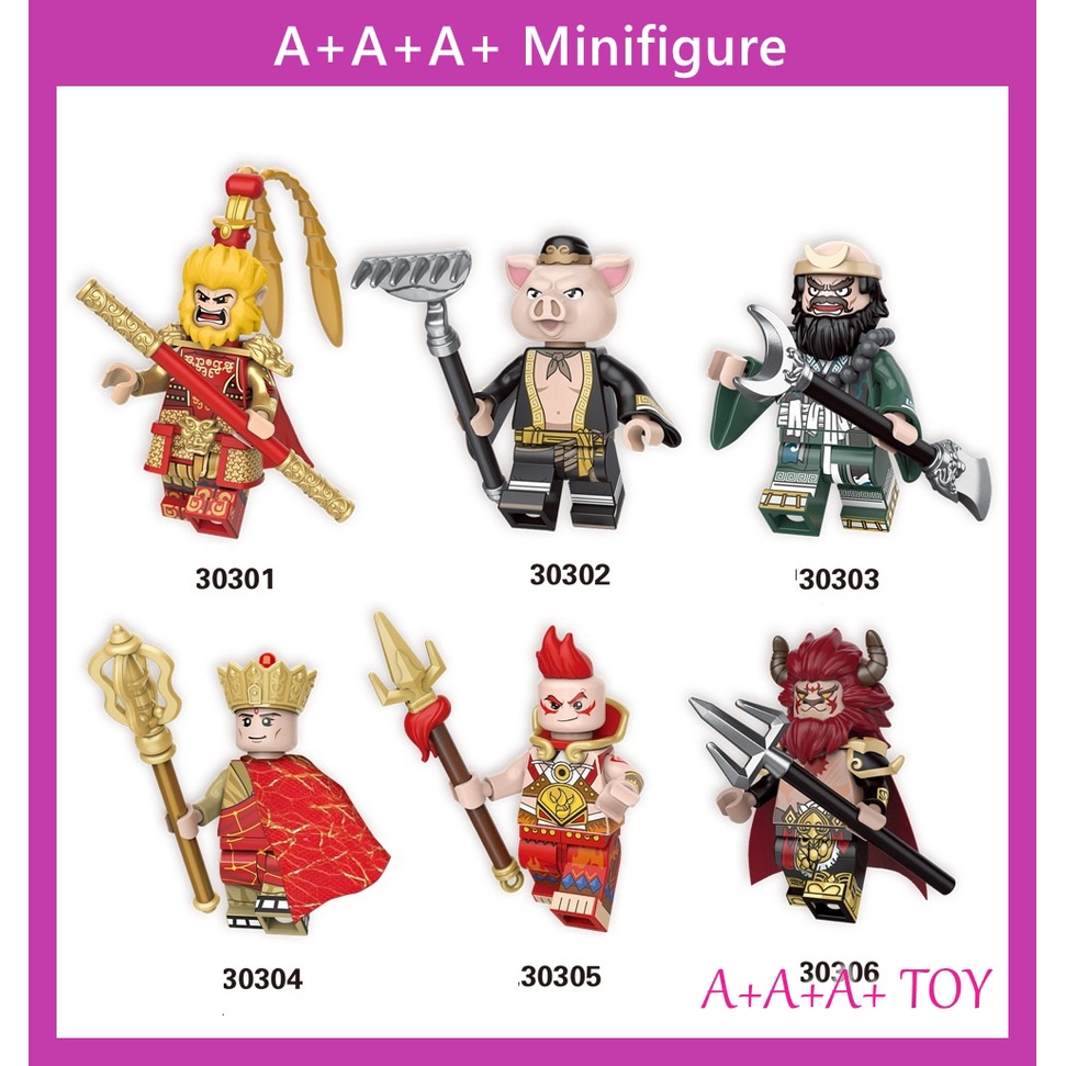 Mô Hình Đồ Chơi Lắp Ráp Nhân Vật Anime Journey To The West Man Tang Monk Sun Wukong Bajie