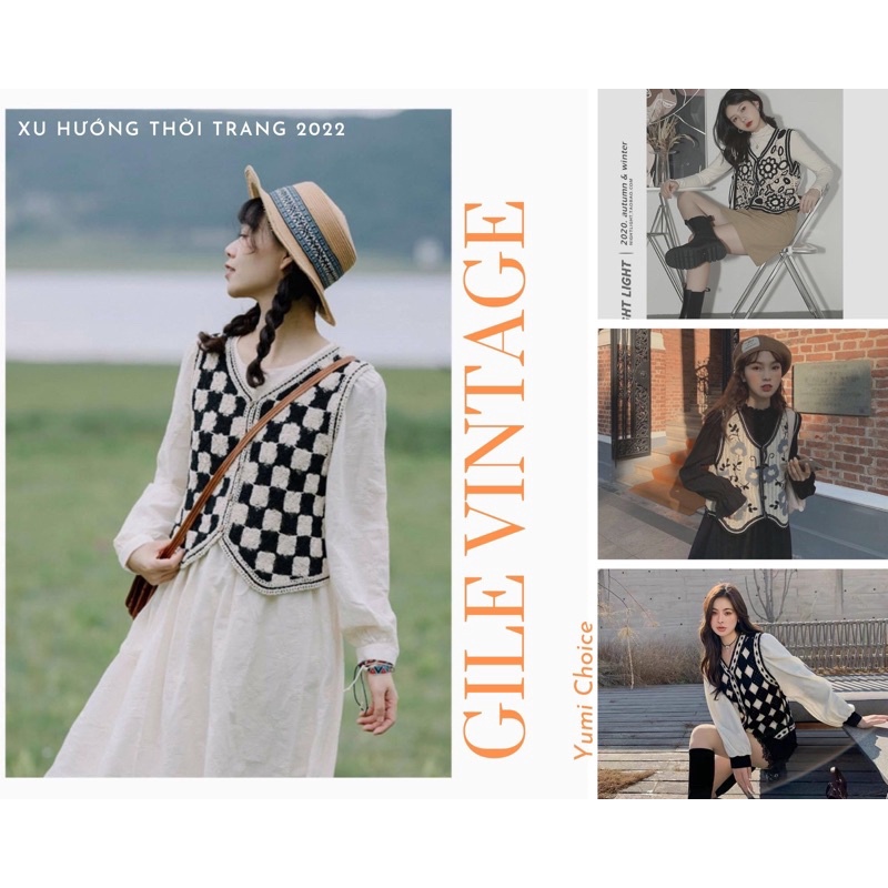 Mẫu mới vềÁo gile nữ áo vintage đan len thêu sợi dệt kim siêu xinh cho nàng diện cùng áo sơ mi váy