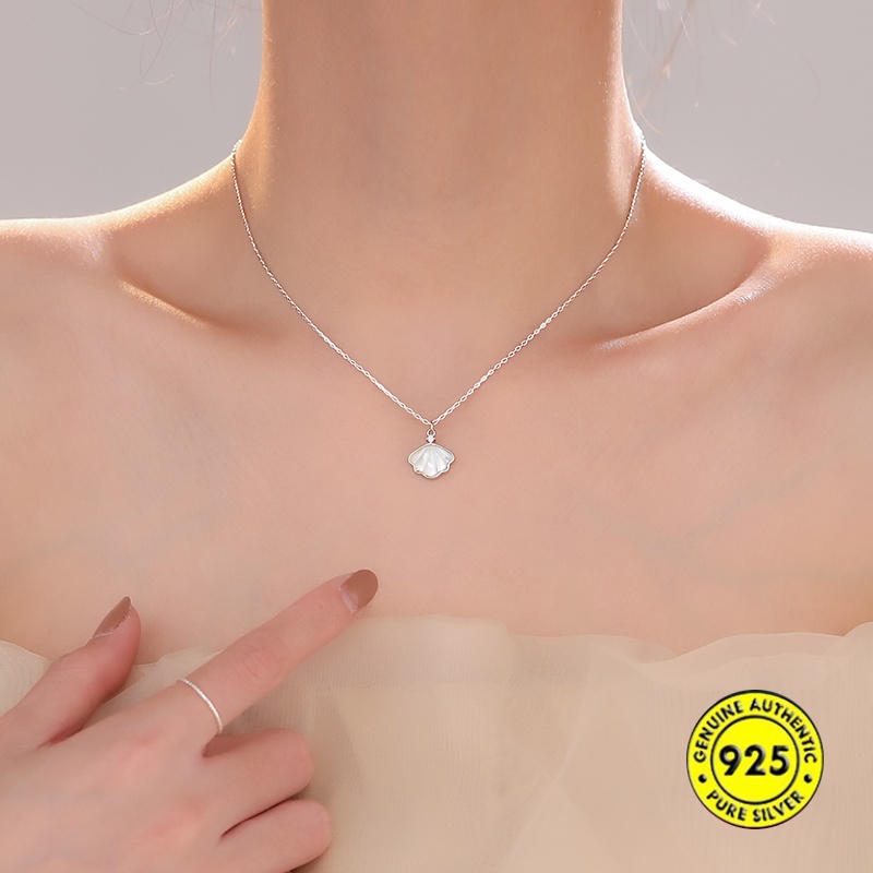 Mới Vòng cổ Mặt Vỏ Sò Đính Đá Thời Trang Cho Nữ