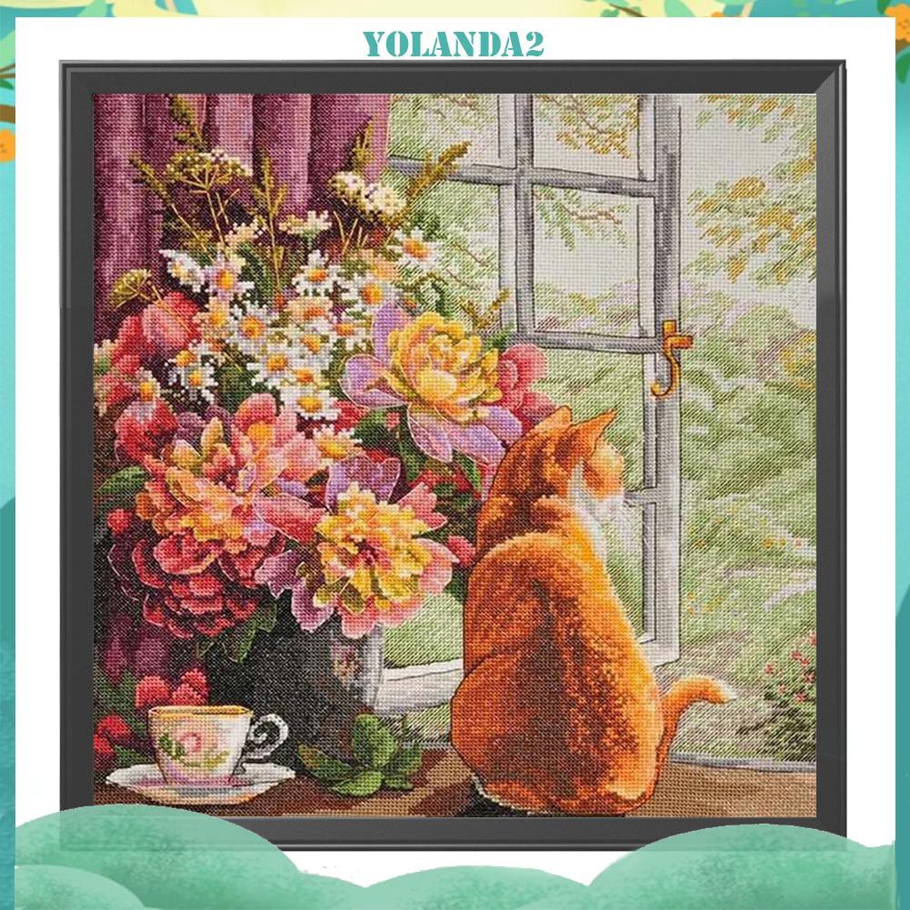 Toàn Bộ Tranh Thêu Chữ Thập Hình Mèo Và Hoa 11ct