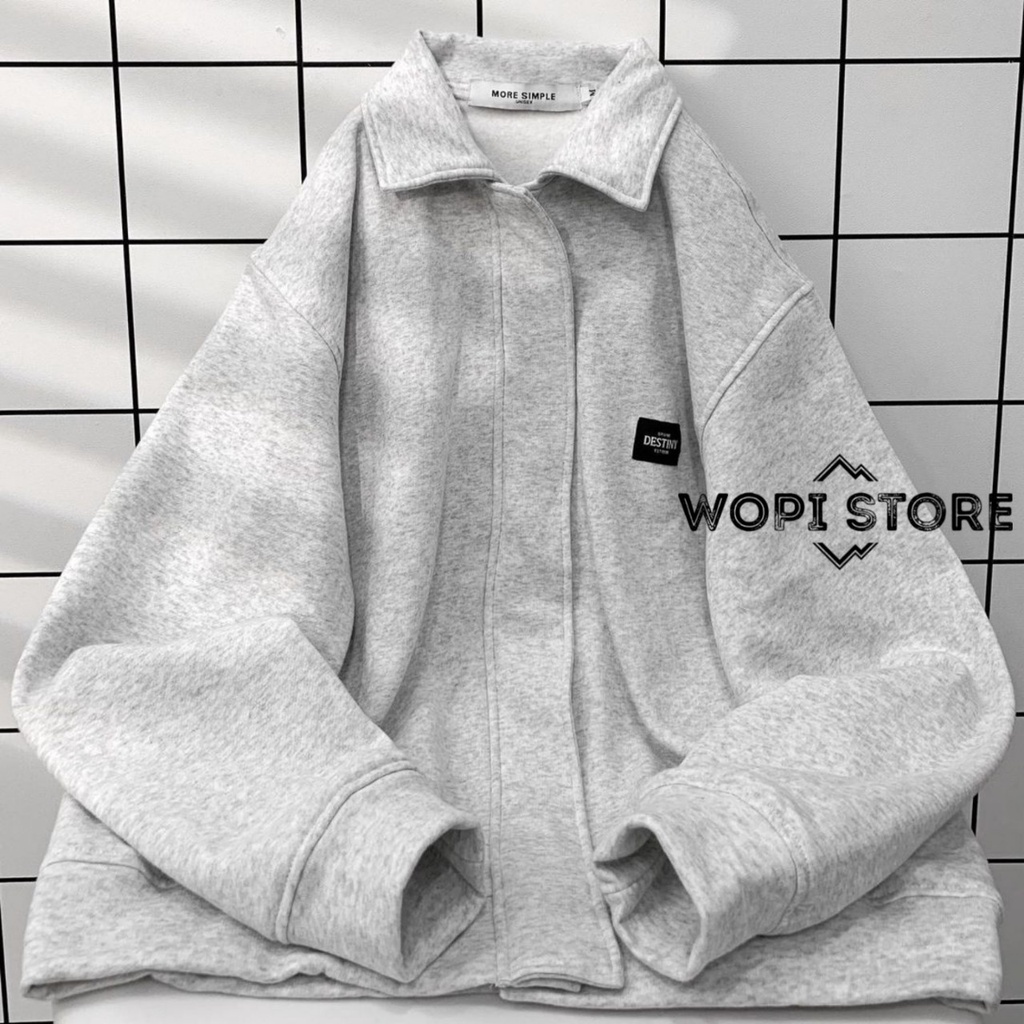 [Mã SKAMFSW175 giảm 10K đơn 50K] Áo Khoác JACKET DESTINY Tay Dài Vải Nỉ Picigen Form Rộng Ulzzang Unisex