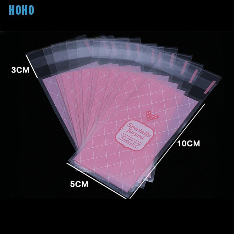 Bộ 100 Túi Nhựa Mini Tự Dính Đựng Bánh Kẹo