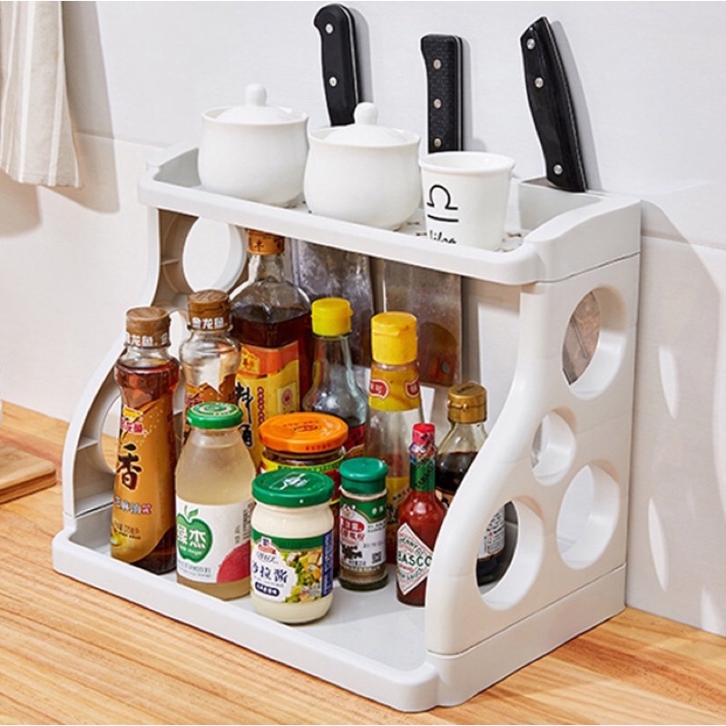 Kệ Gia Vị Nhà Bếp 2 Tầng Kệ Để Đồ Nhà Bếp Sạch Sẽ Gọn Gàng