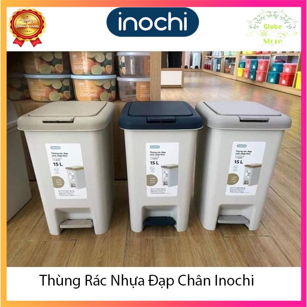 [4 Size] Thùng Rác Nhựa Đạp Chân Inochi Thùng Đựng Rác Gia Đình, Văn Phòng Tiện Ích 10L 15L 20L 30L