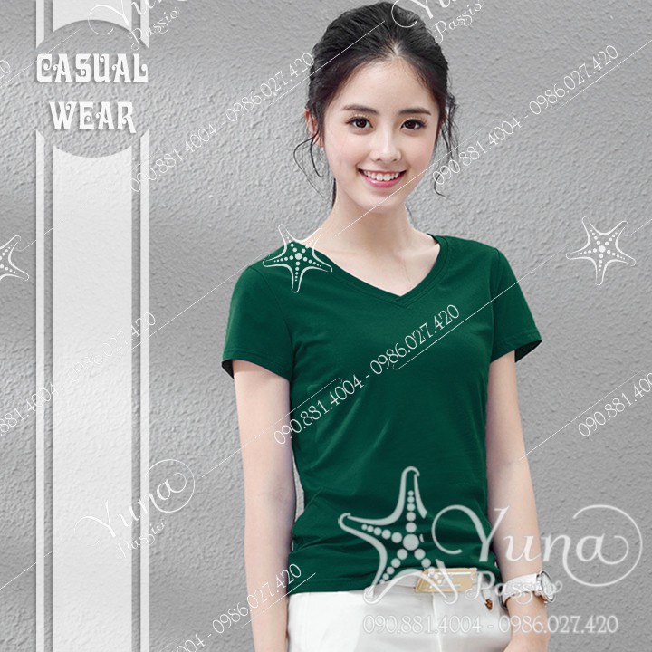 Áo Thun Thái Cổ Tim Cao Cấp [ ÁO COTTON THÁI NỮ ĐẸP ] - size 38 - 62kg | BigBuy360 - bigbuy360.vn