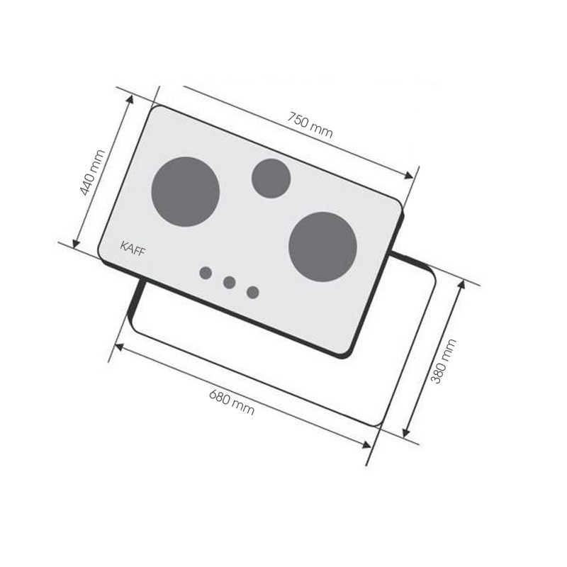 Bếp gas âm 3 vùng nấu Kaff KF-690 - Hàng chính hãng