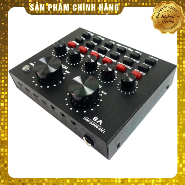 [Mã ELHACE giảm 4% đơn 300K] Sound Card V8 Có Autotune Chất Lượng Cao Hàng Chính Hãng Aqua Có Kết Nối Bluetooth