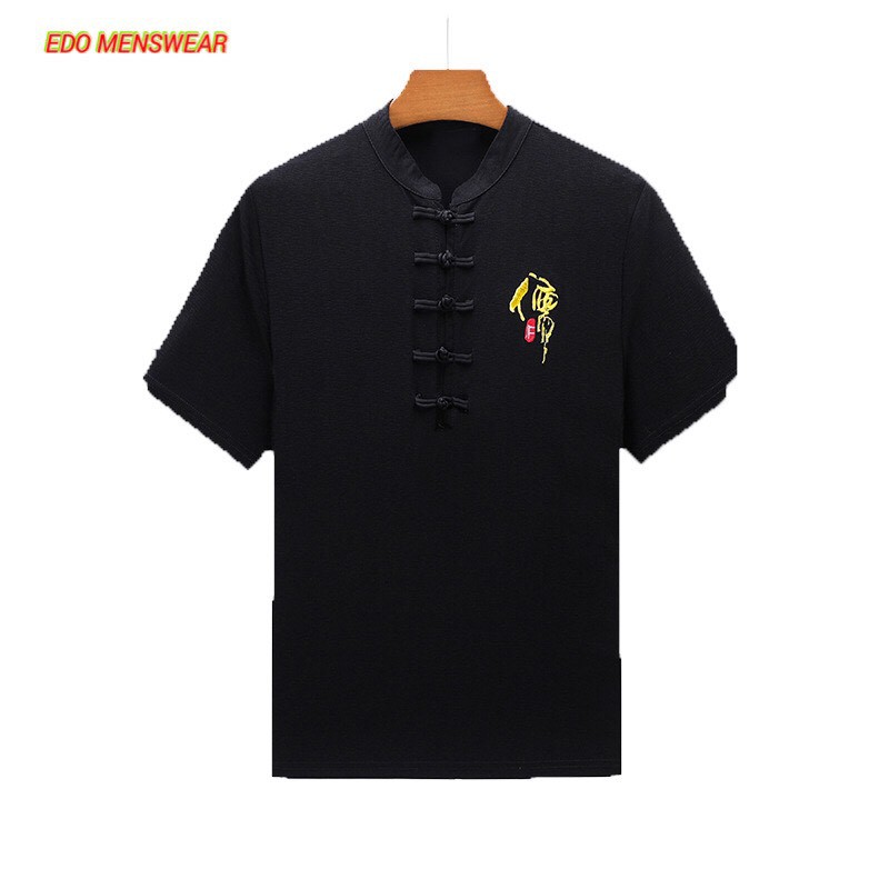 Áo cộc đũi nam Cổ tàu Edo Menswear, áo đũi Cổ tàu Hàn Quốc vải đũi thấm hút mồ hôi thoáng mát, xu hướng thời trang 2022