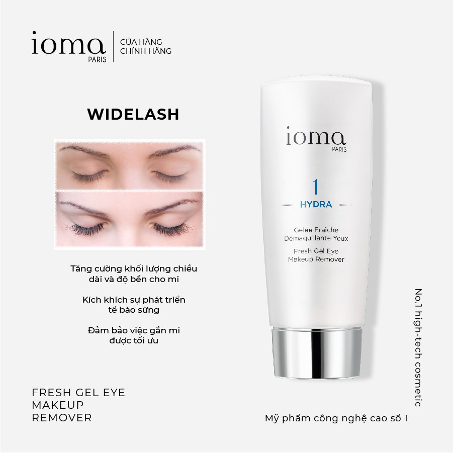 Gel tẩy trang mắt IOMA PARIS Fresh Gel Eye MakeUp Remover 110ml