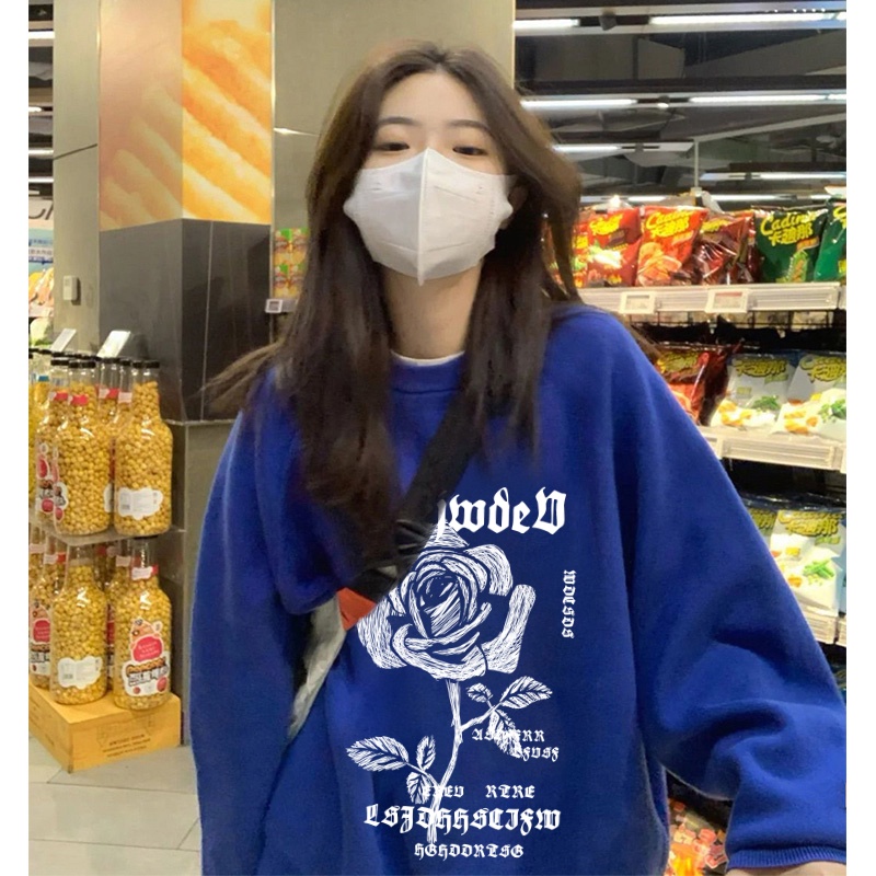 NRVP Áo Thun Tay Dài Oversize In Họa Tiết Phong Cách Hàn Quốc Thời Trang Cho Nam Và Nữ