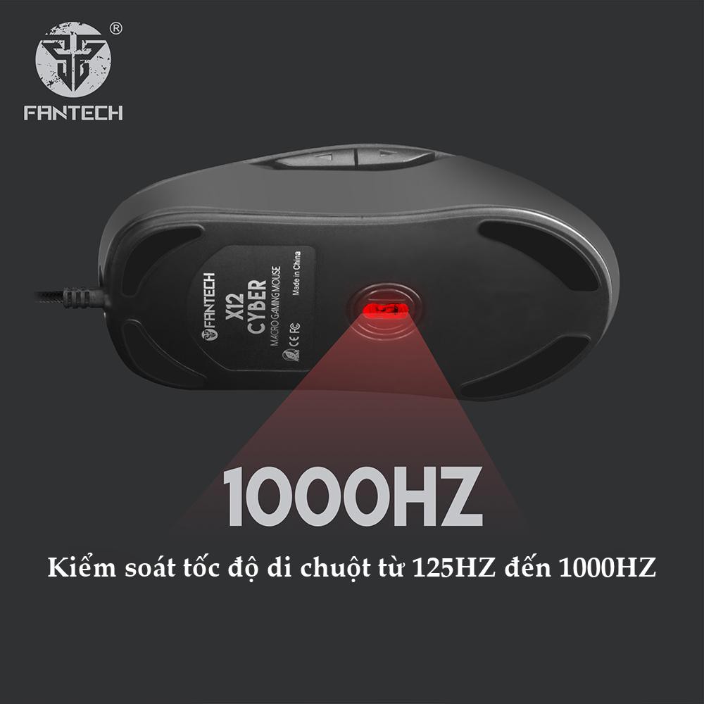Chuột Gaming RGB 2400dpi có dây, 6 nút, dây nilon bện Fantech x12 | BigBuy360 - bigbuy360.vn