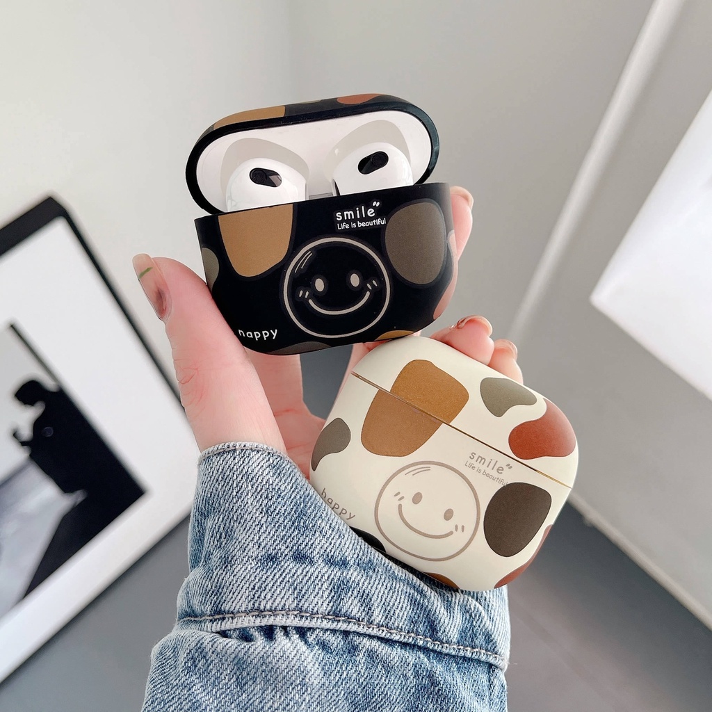 Vỏ Bảo Vệ Hộp Sạc Tai Nghe AirPods3 AirPods3 Họa Tiết Rằn Ri Mặt Cười Màu Nhám Dễ Thương 2021