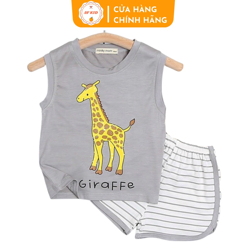 Bộ Quần Áo Ba Lỗ Rừng Xanh Minky Mom Siêu Mát Cho Bé Trai Bé Gái Chất Thun Lạnh Cao Cấp