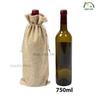 Túi Vải Dây Rút 15 x 35 cm, đựng chai rượu vang 750ml