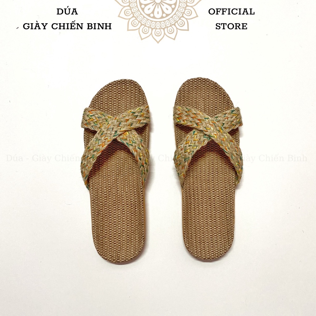 Dép Cói Quai Chéo Tăm Vintage, Dép Đi Biển, Dép Mang Trong Nhà, Dép Văn Phòng