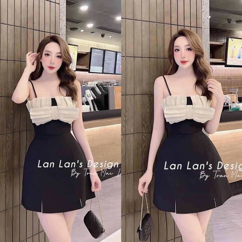 Váy 2 Dây Phối Nơ Chất Tuyết Mưa Sang Chảnh Có Ảnh Thật Kèm Video