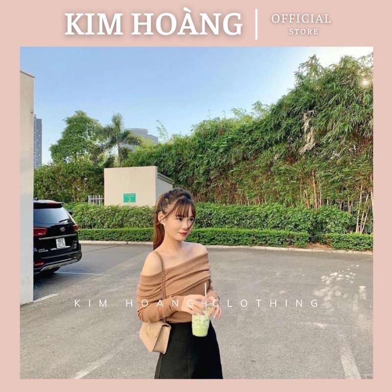 Áo len trễ vai Kim Hoàng Clothing áo len tăm form rộng tay dài sexy dáng đẹp thời trang kiểu Hàn Quốc | BigBuy360 - bigbuy360.vn
