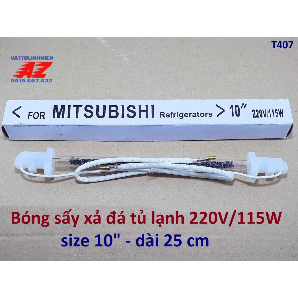 Thanh sấy nhiệt - điện trở phá băng Tủ Lạnh 220V/115W cỡ 10"- 25cm