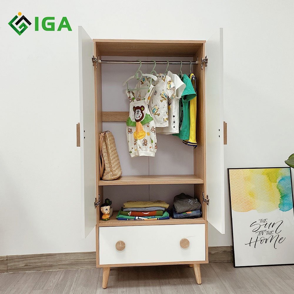 Phí Ship Rẻ - Tủ Quần Áo,Tủ Gỗ Đa Năng Có Chân, Chất Liệu Gỗ MDF Phong Cách Hiện Đại