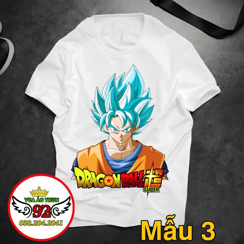 Áo Songoku Super Saiyan Blue - in thấm vào sợi vải, hình in sắc nét, không bong tróc, không phai khi giặt, nhiều mẫu