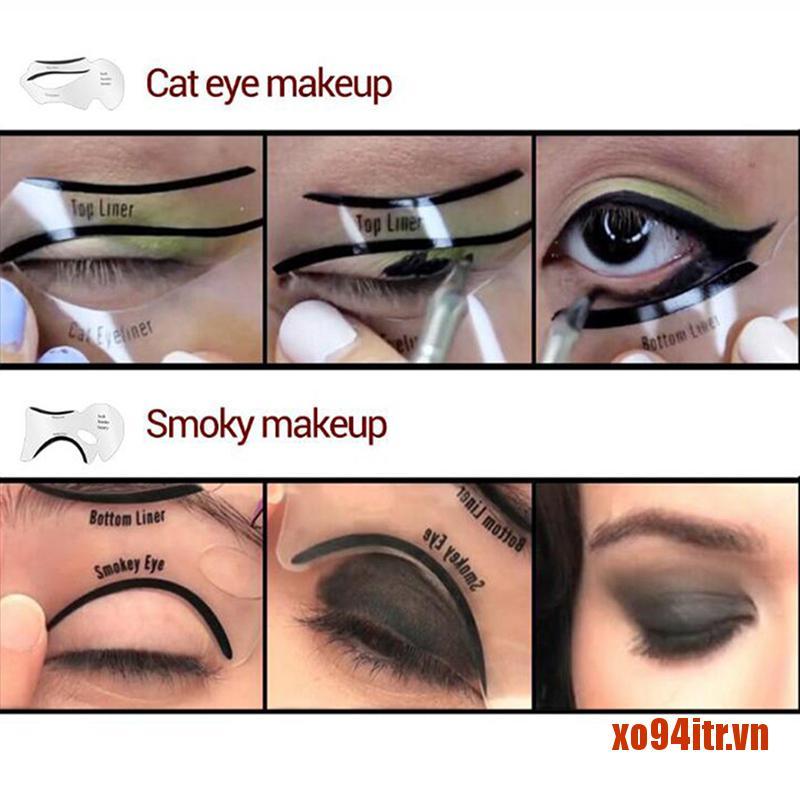 XOITR  10pcs Eyeliner Stencils Winged Eyeliner Stencil Models Template Shaping Too