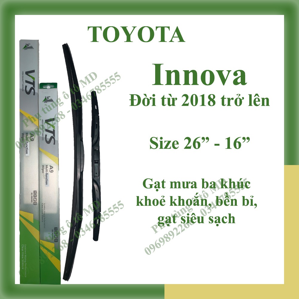 Bộ gạt mưa Toyota Innova các đời và gạt mưa các dòng xe khác của Toyota: Land Cruiser, Previa, Vios, Yaris