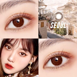 LENS MÀU NÂU TỰ NHIÊN  | KÍNH ÁP TRÒNG SILICONE COLLECTION LIMITED 24H 350K - SEOUL BROWN - CÓ ĐỘ CẬN TỪ 0 ĐẾN 8