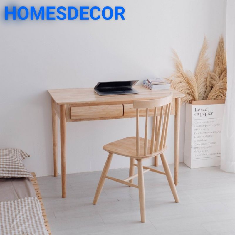 COMBO Bộ Bàn Ghế Làm Việc Gỗ Có Hộc HOMESDECOR - B Table - Natural