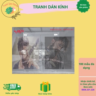 🙏giá kịch sàn🙏combo 2 tranh dán cửa kính salon tóc nam colorling