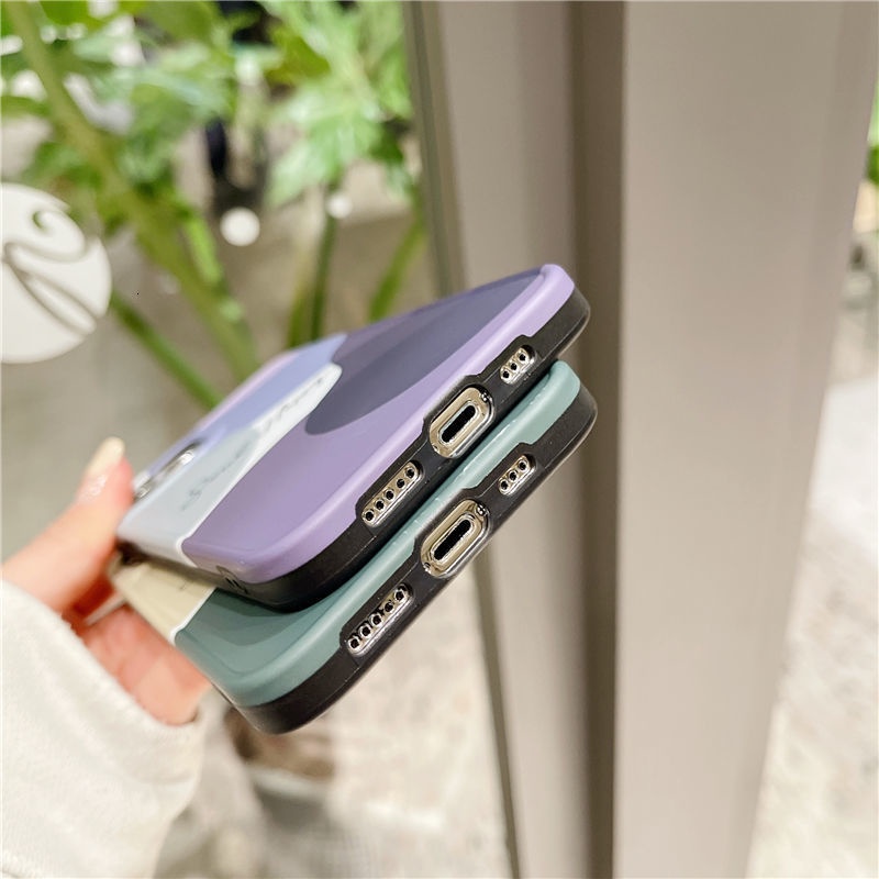 Ốp điện thoại cao su mềm chống rơi phối màu tương phản thích hợp cho IPhone 12 12promax 7 8Plus XR XSMAX 11 11promax