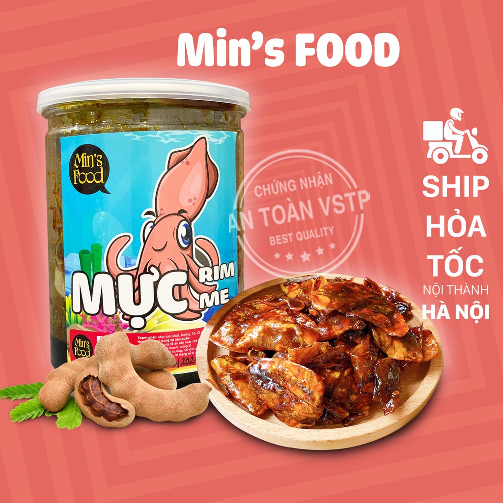 Mực Rim Me  Hũ 250g chua ngọt ít cay,đặc sản Đà Nẵng, đồ ăn vặt vừa ngon vừa rẻ Min’s Food | BigBuy360 - bigbuy360.vn