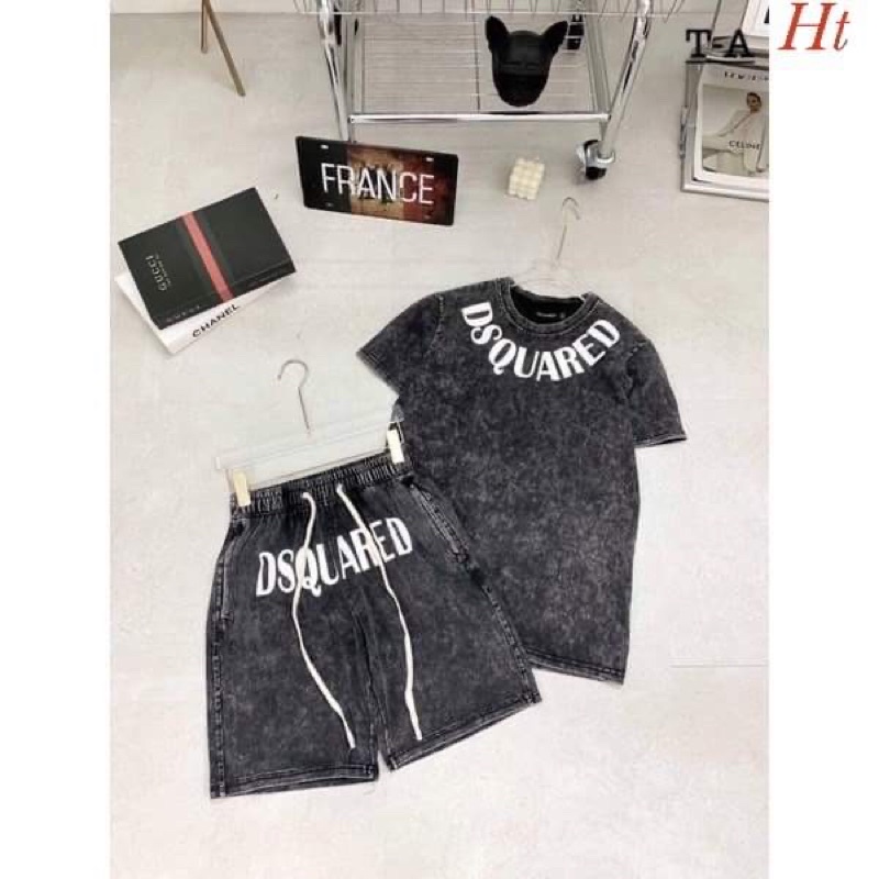 Bộ loang chữ DSQ vòng cổ H2B776