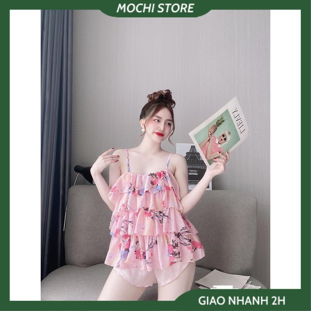 Đồ Bộ Nữ Đồ Ngủ Áo 2 Dây Tầng Voan Hoa Quần Cọc Màu Trơn Chất Lụa Mềm Mịn Màu Sắc Tươi Trẻ, Form Rộng Rãi Thoải Mái. | BigBuy360 - bigbuy360.vn