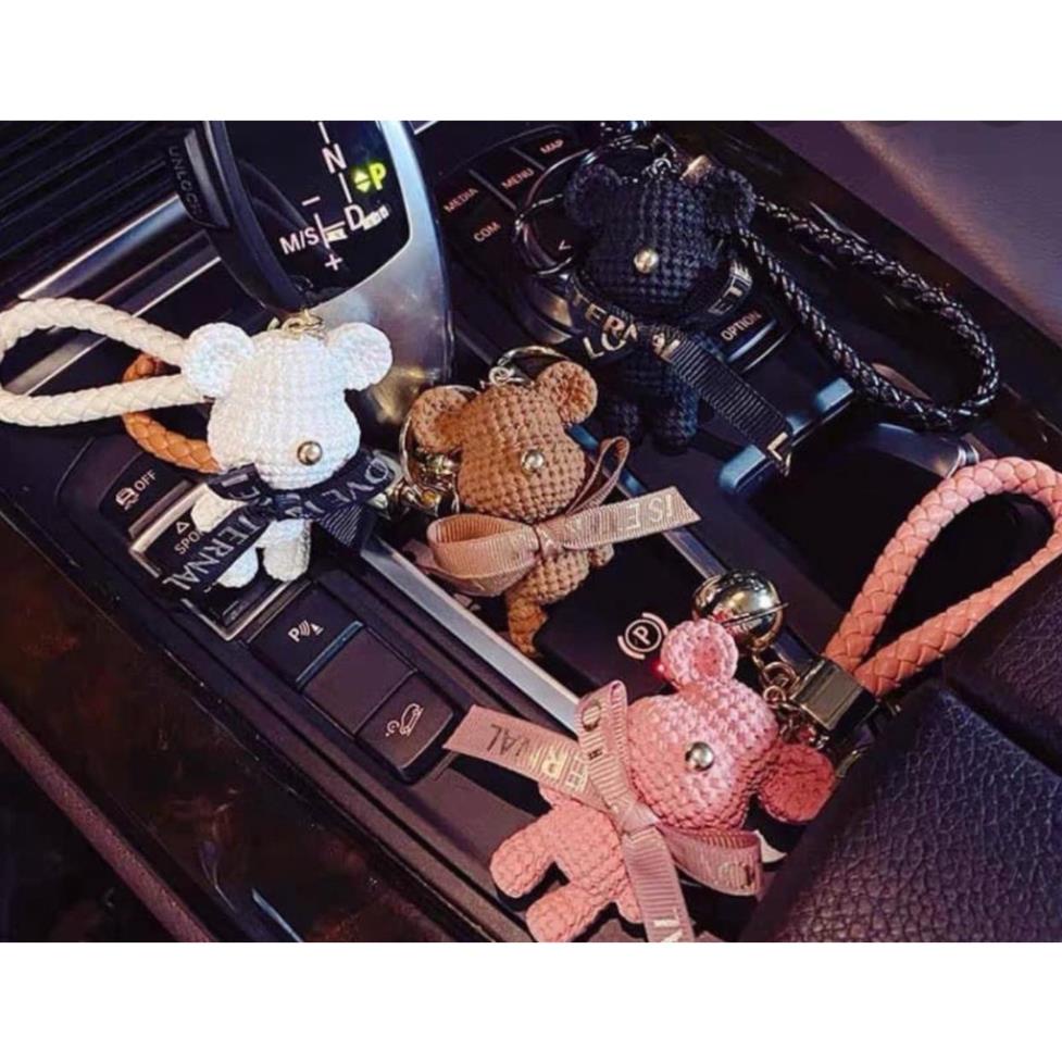 Móc khóa Bearbrick Gấu đính đá thời thượng phụ kiện túi xách chìa khóa