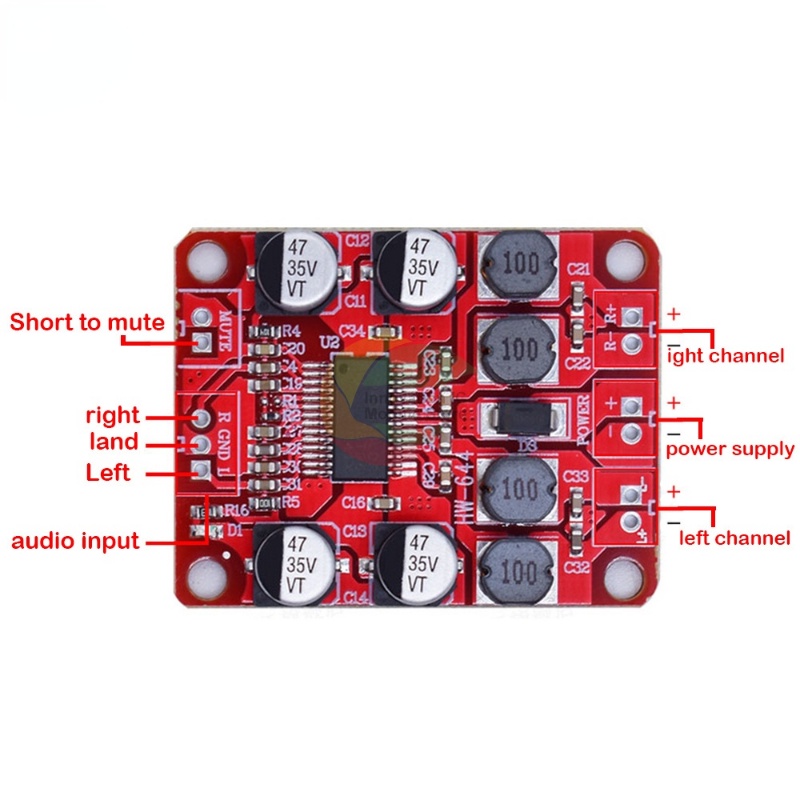 Mô Đun Khuếch Đại Âm Thanh Kỹ Thuật Số DC 12V TPA3110 TPA3110D2 2x15W Tự Lắp Ráp Chuyên Dụng