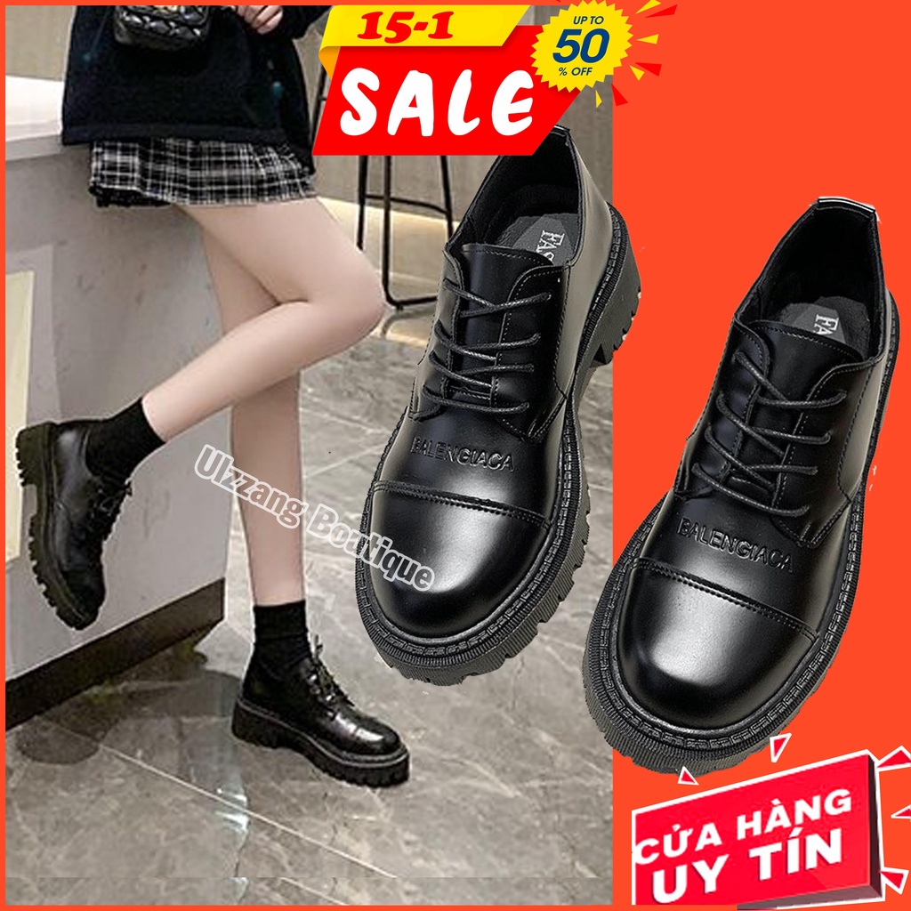 Giày Oxford nữ giày ulzzang đế cao mũi tròn mới