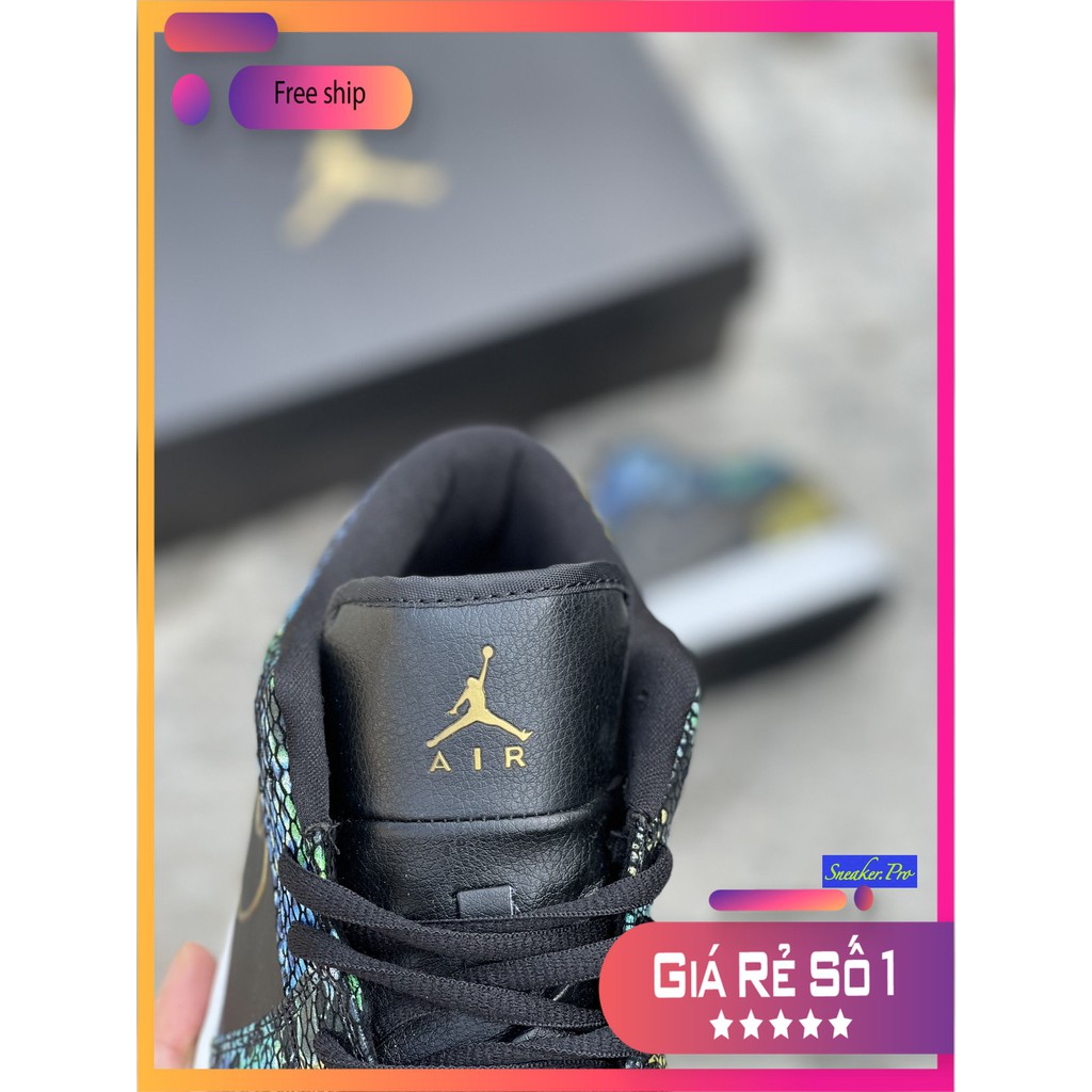 (FULL BOX + QUÀ TẶNG) Giày thể thao Air Jordan 1 Low Multicolor Snakeskin (W) (2020) cổ thấp siêu đẹp dành cho nam và nữ | BigBuy360 - bigbuy360.vn