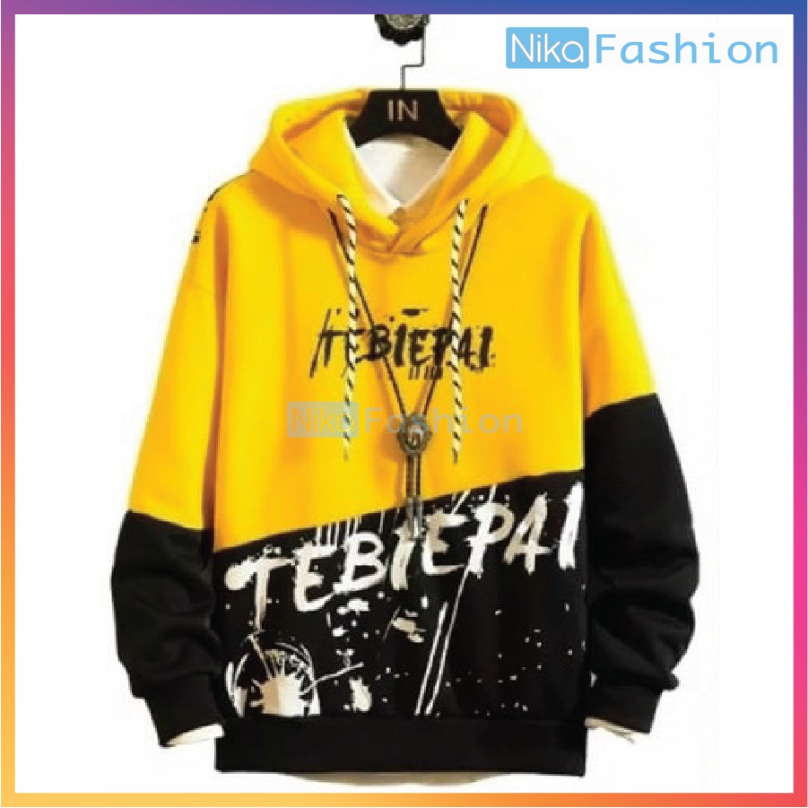 Nikafashion Áo Hoodie Nón Unisex Nam Nữ Chất Vải Nỉ Freesize 1 kích cỡ Form Dáng Rộng Dưới 65kg Mặc Đẹp T.E.B.I.E.P.A.I