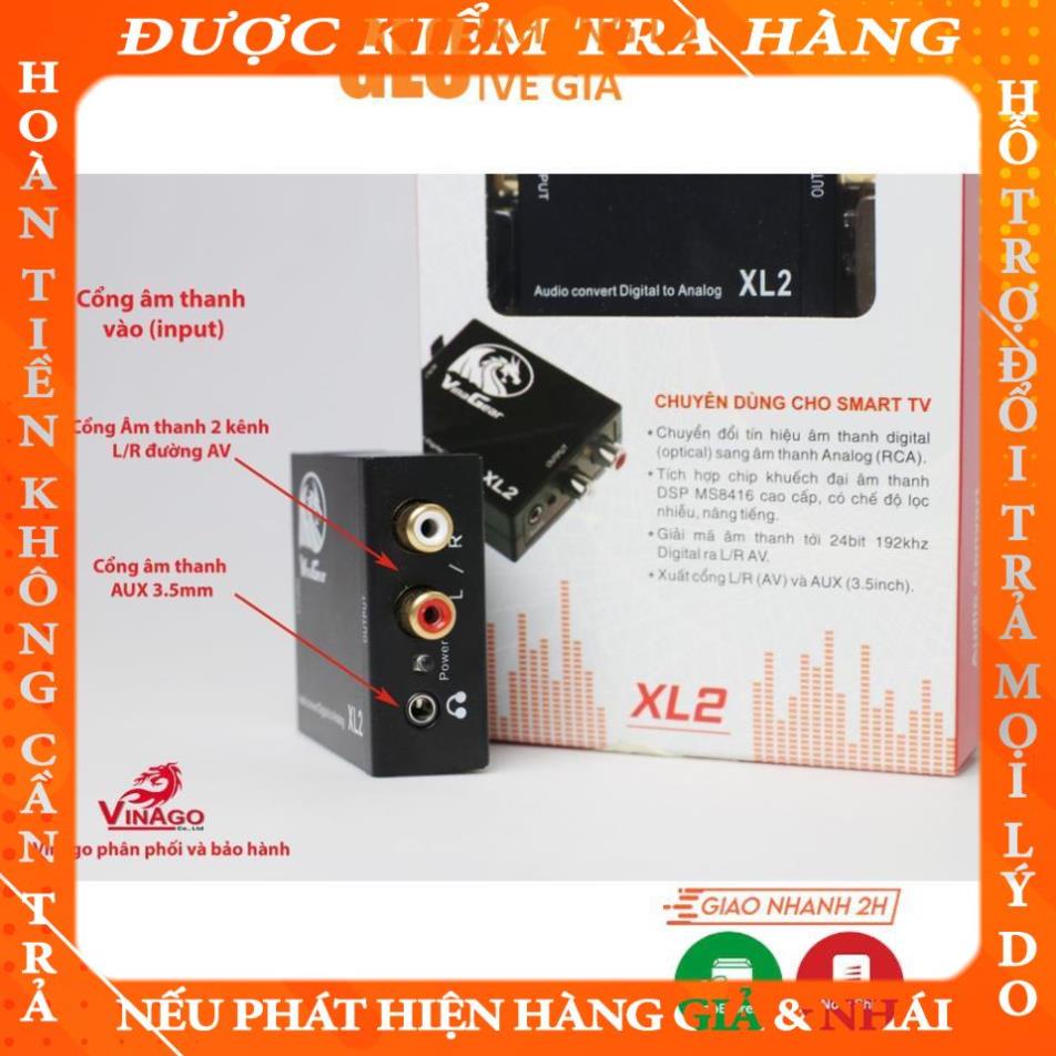 Bộ Chuyển Đổi Âm Thanh Optical Ra AV Vinagear XL2 Tặng Dây Quang 1m mutnh